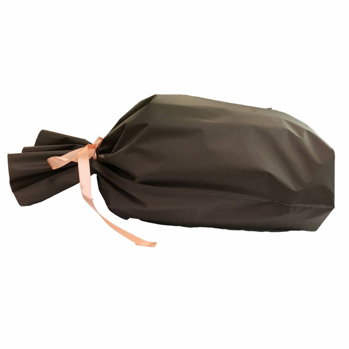 リボン付きギフトバッグ ブラウン L