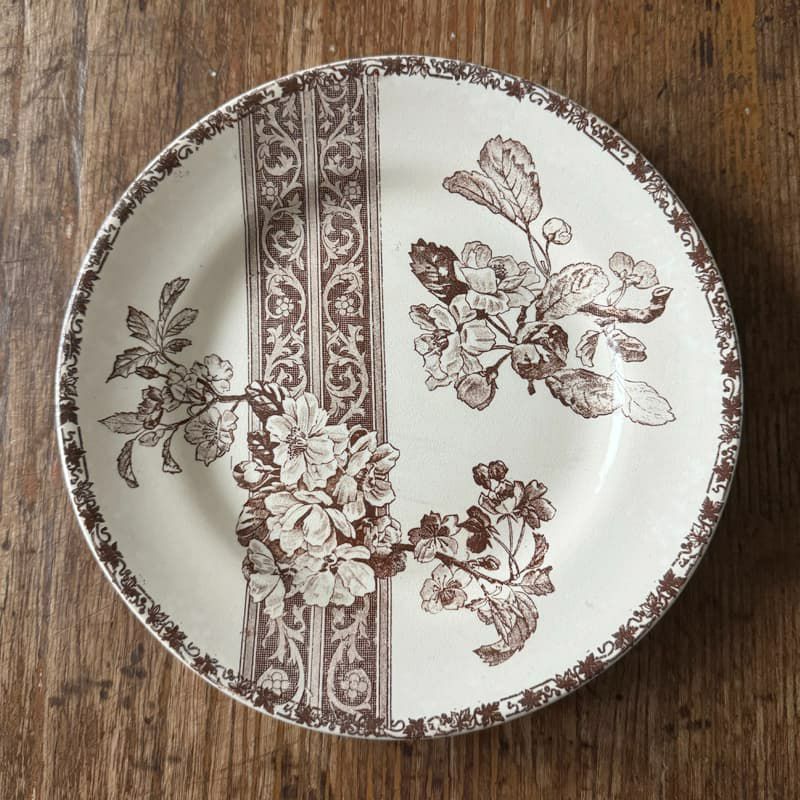Emile bourgeois お花とレース 平皿 Φ23cm