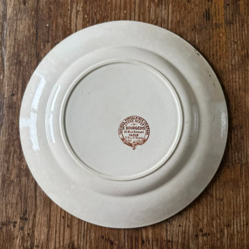 Emile bourgeois お花とレース 平皿 Φ23cm