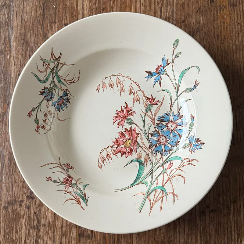  Luneville リュネヴィル BLEVET 矢車菊 深皿 Φ23cm