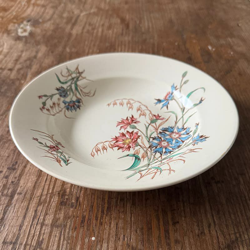  Luneville リュネヴィル BLEVET 矢車菊 深皿 Φ23cm