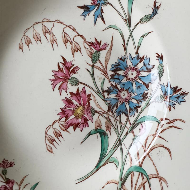  Luneville リュネヴィル BLEVET 矢車菊 深皿 Φ23cm